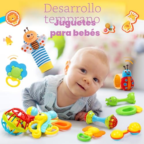 Thumbnail 3 de Juguetes para Bebés Wootoyz 14 piezas: sonajeros, calcetines y muñecas sensoriales (0–12 meses)