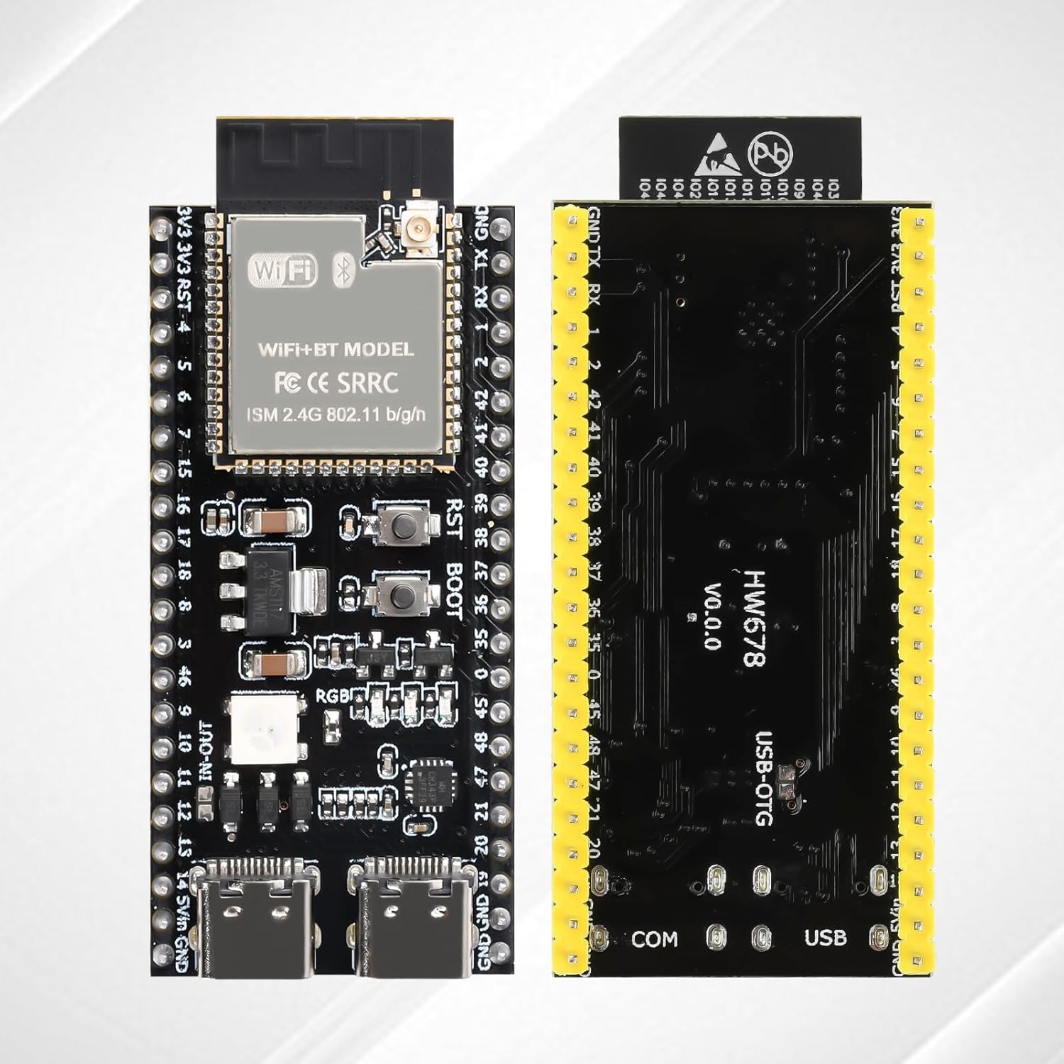 Detalle 2 de diymore 2PCS ESP32-S3 DevKitC-1 N16R8 Modul: Leistungsstarke Dual-Core-Lösung mit WiFi, Bluetooth 5.0 und 8 MB RAM/16 MB Flash