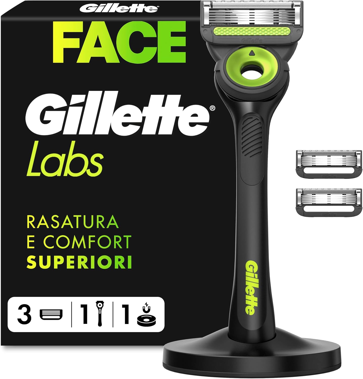 Detalle de Gillette Labs Rasoio da uomo con base magnetica 🪒