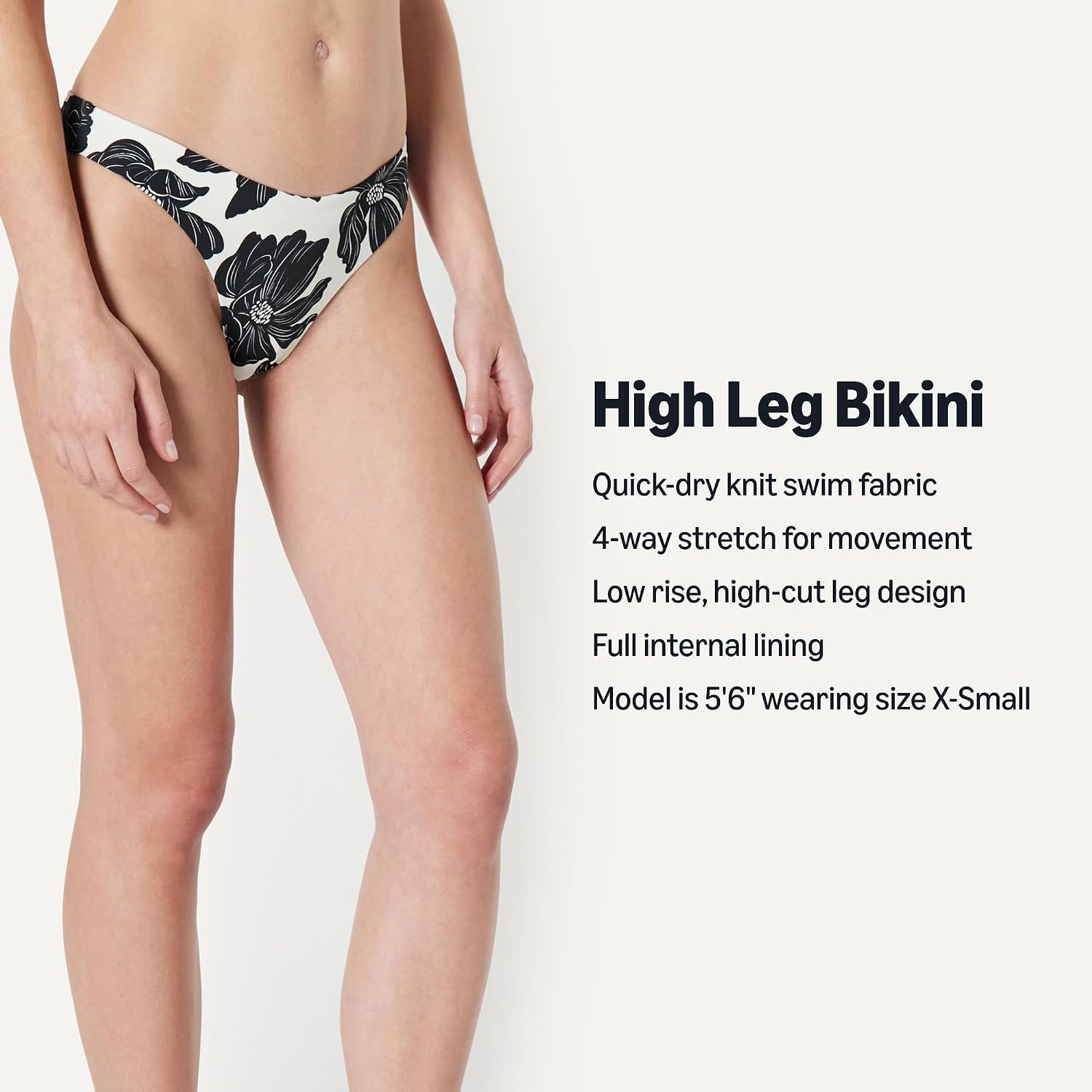 Detalle de Amazon Essentials High-Cut Bikini Bottom (Slim Fit) for Women