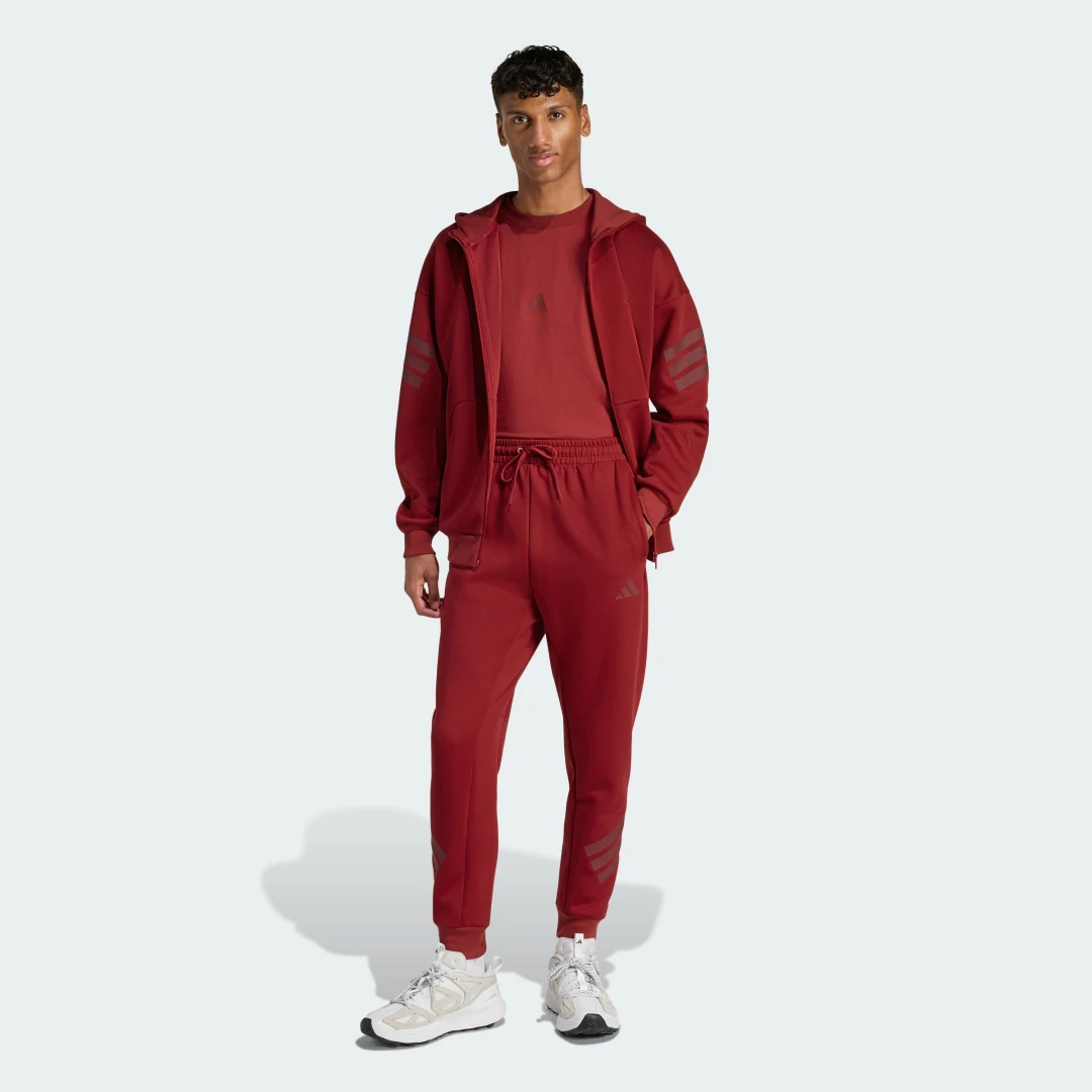 Detalle de Chaqueta con capucha Future Icons 3 bandas de Adidas (Burgundy)