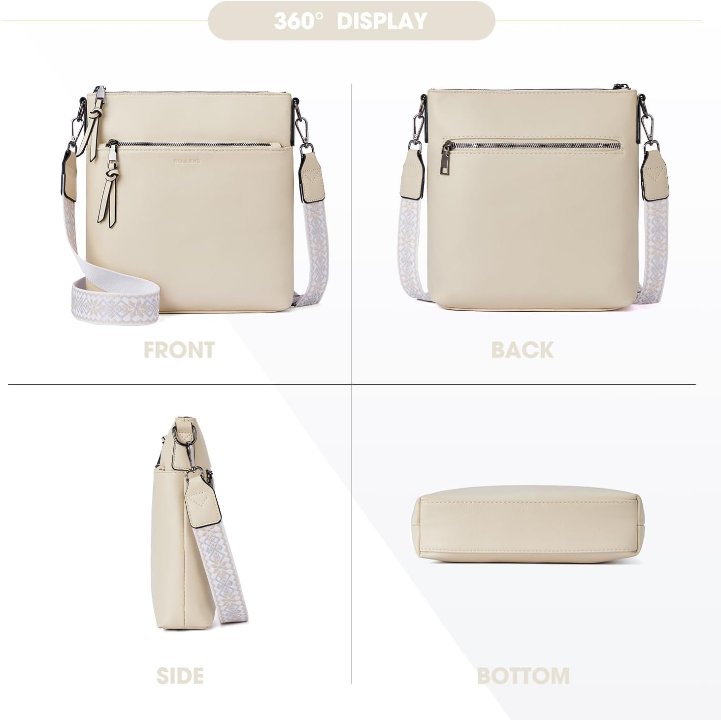 Detalle de Roulens Trendy Crossbody Bag for Women with Adjustable Wide Strap and RFID Card Slots