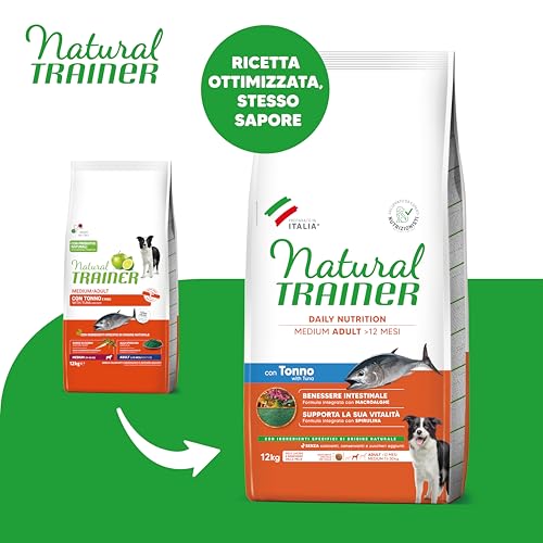 Detalle 2 de Natural Trainer Medium Cibo per Cani Adulti con Tonno – 12kg