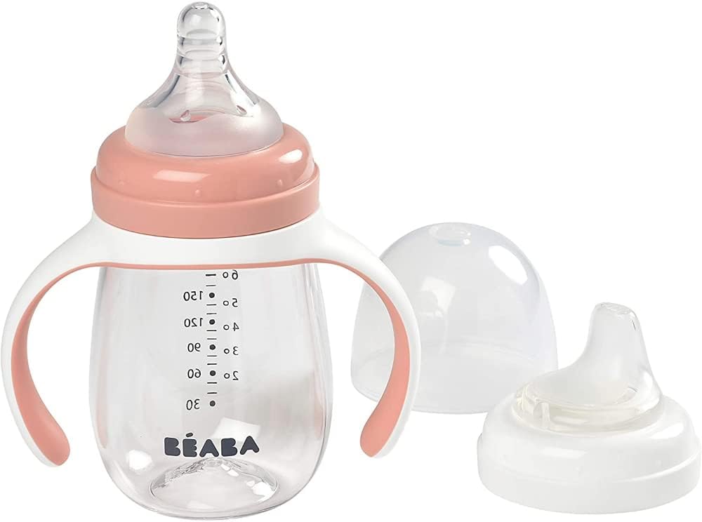 Thumbnail 6 de BÉABA Biberon/Tazza diApprendimento 2 in 1 300 ml Blu – con tettarella e beccuccio, salva-goccia