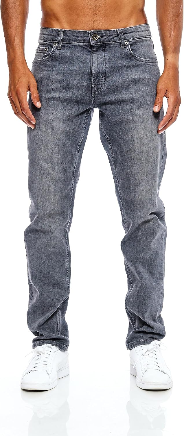 Detalle de Jeel Herren Jeans Regular-Fit Straight 5 Taschen