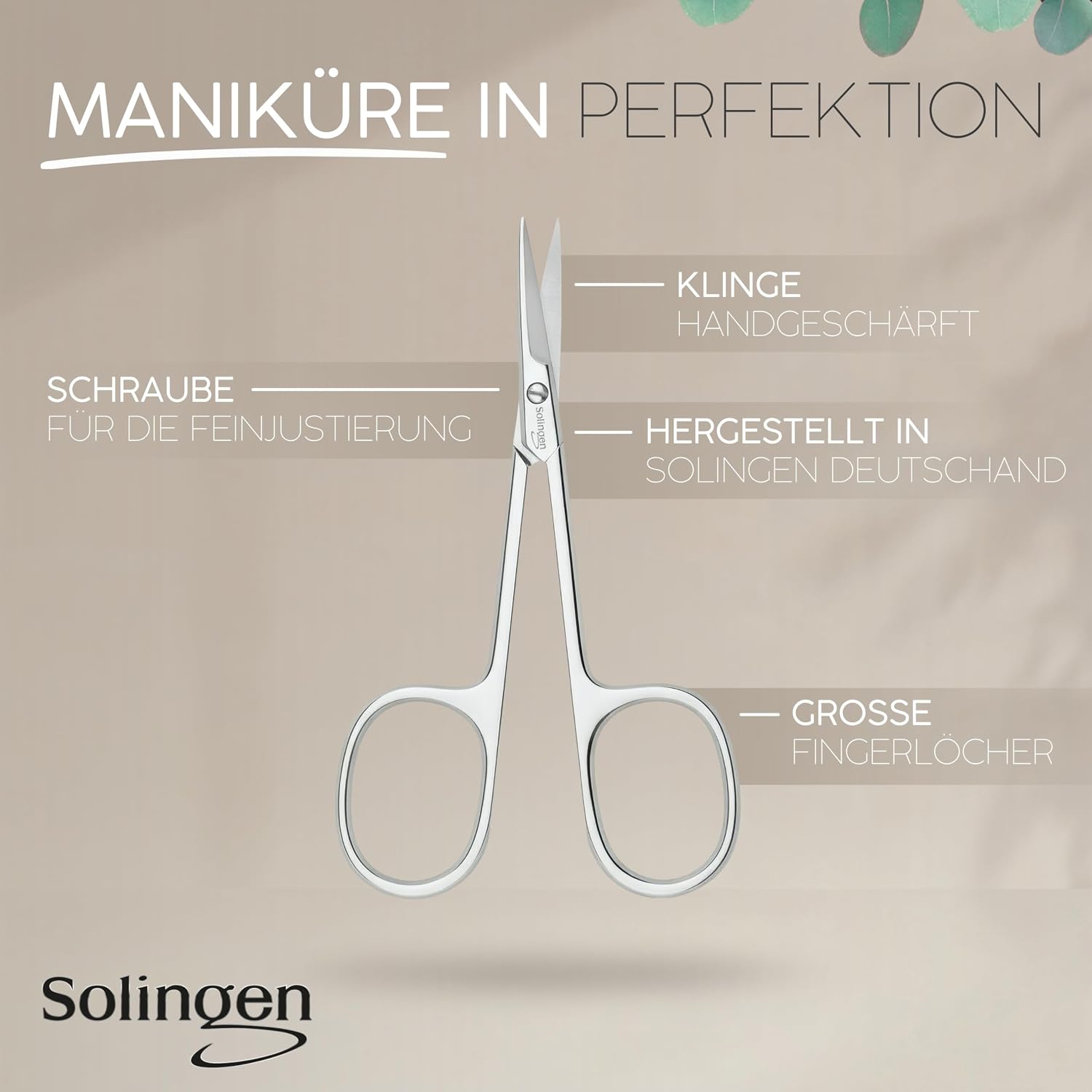 Detalle 2 de marQus Hautschere Solingen (Deutschland) Extra scharf – Fingernagel-Schere & Nagelhautschere im Etui