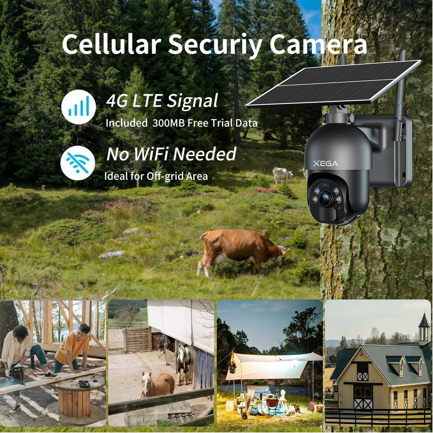 Detalle de Xega 4G LTE Security Camera 2K