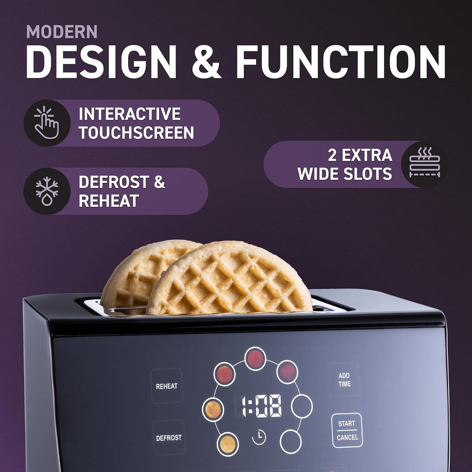 Detalle 2 de Inspirex Touch Screen Smart Toaster 2-slice 🍞