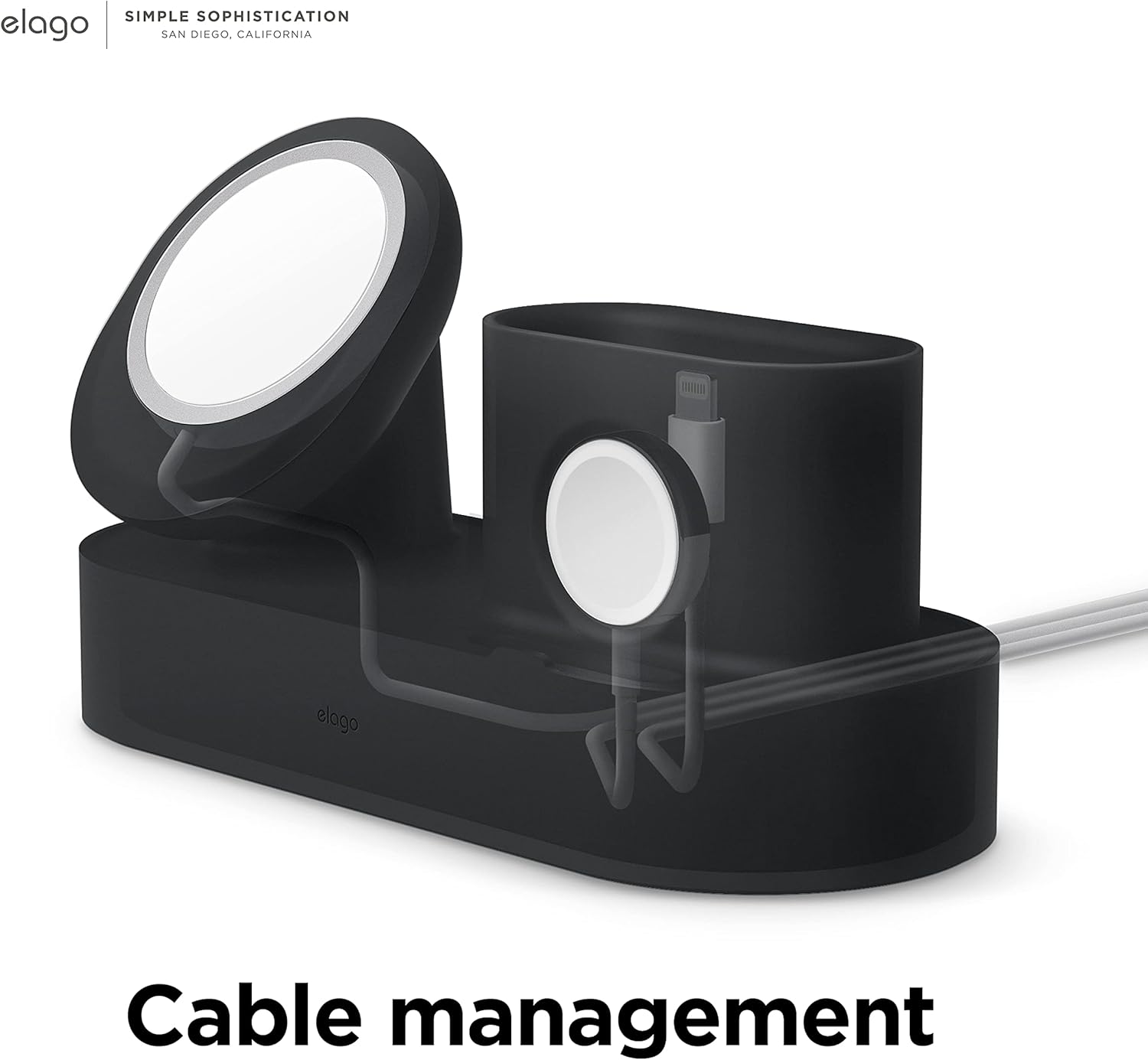 Thumbnail 5 de Elago Stazione MS Trio 2 compatibile con MagSafe (iPhone Serie 17/16/15/14/13/12, Apple Watch, AirPods) – Nero