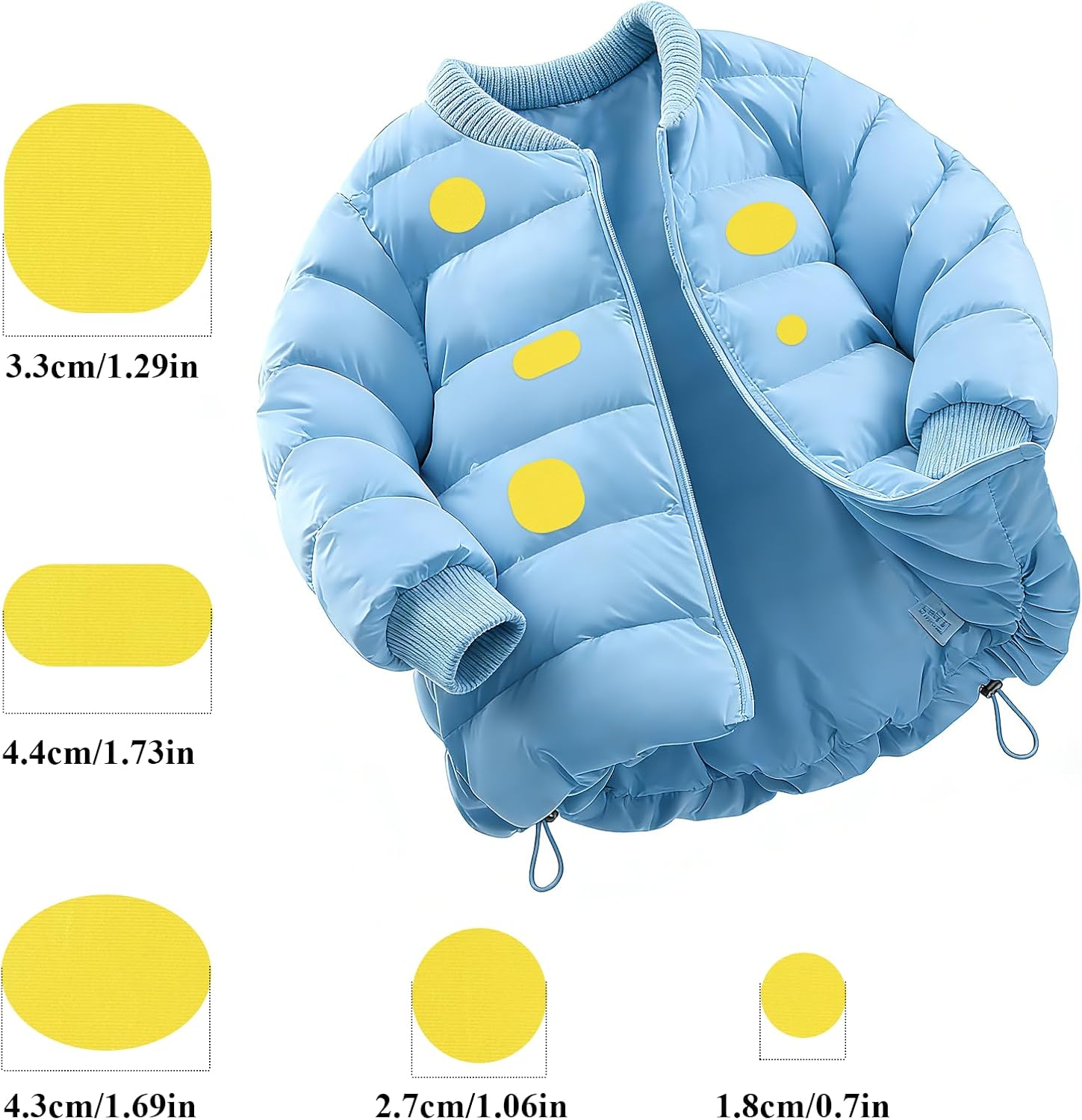Thumbnail 6 de TAIANJI 6-Blatt Daunenjacke Reparaturflicken aus Nylon (48 Stück) selbstklebend, gelb