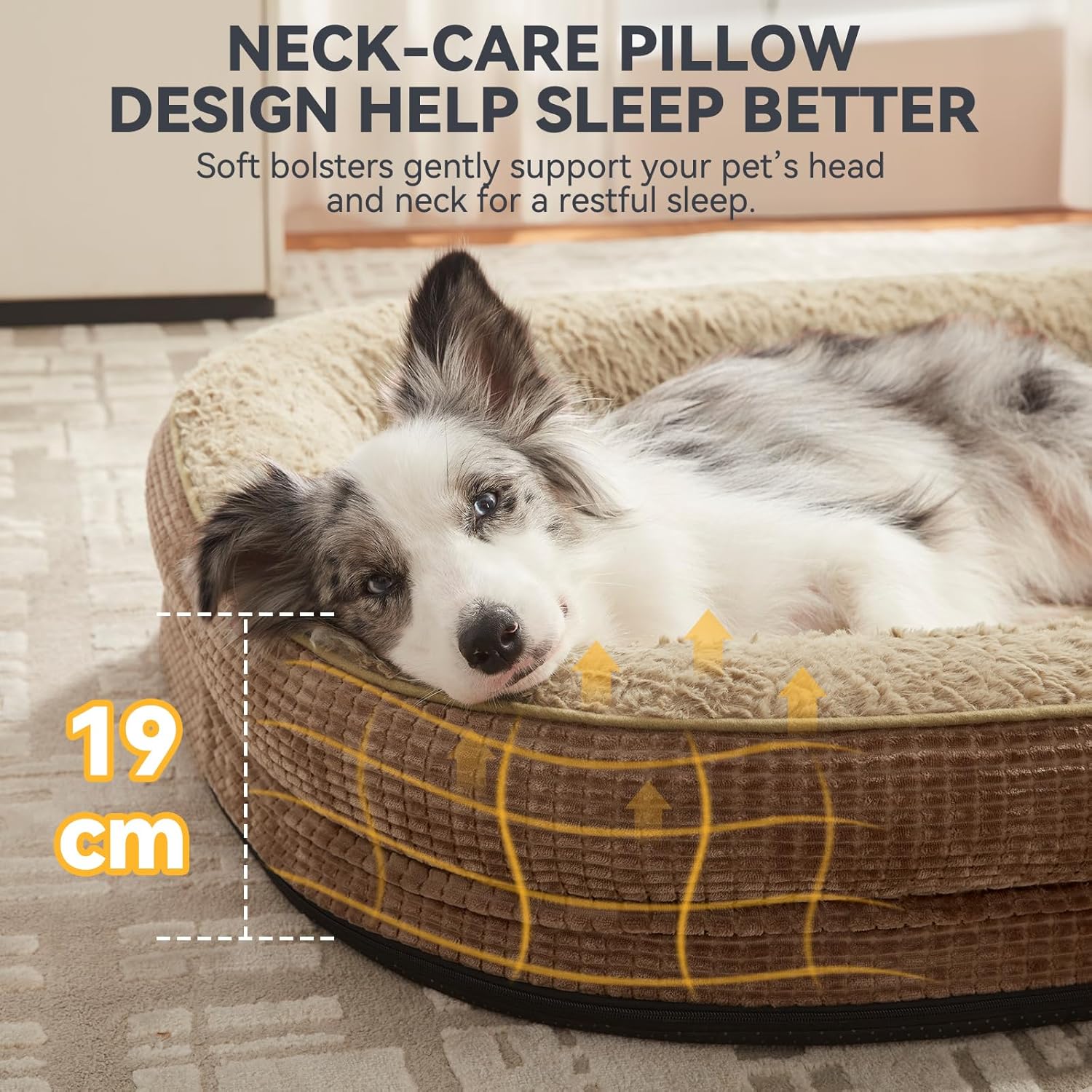 Detalle de Pawk Large Dog Bed: XL Orthopedic Memory Foam for Big Breeds