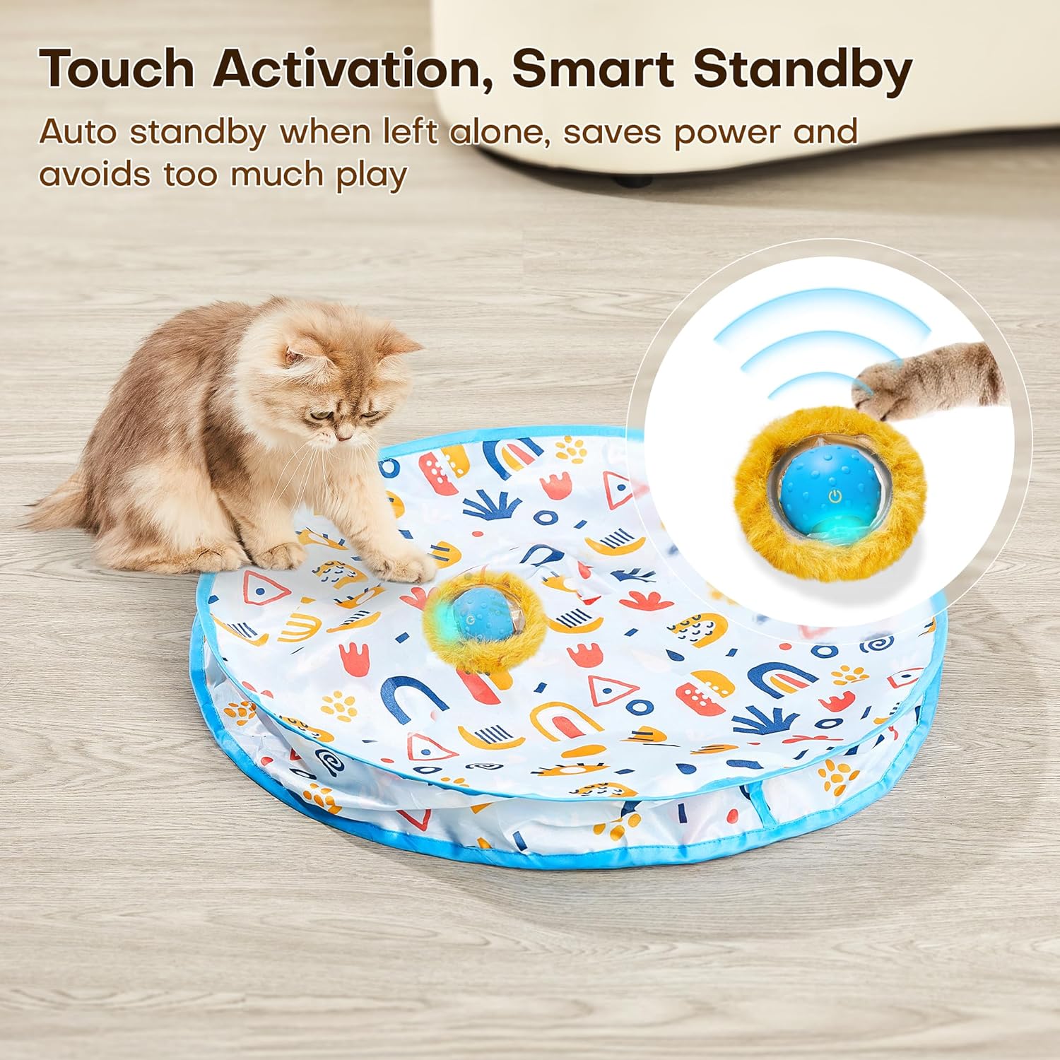 Thumbnail 5 de Potaroma Interactive Cat Toys Potaroma moving ball hide-and-seek game with 28 inch play mat