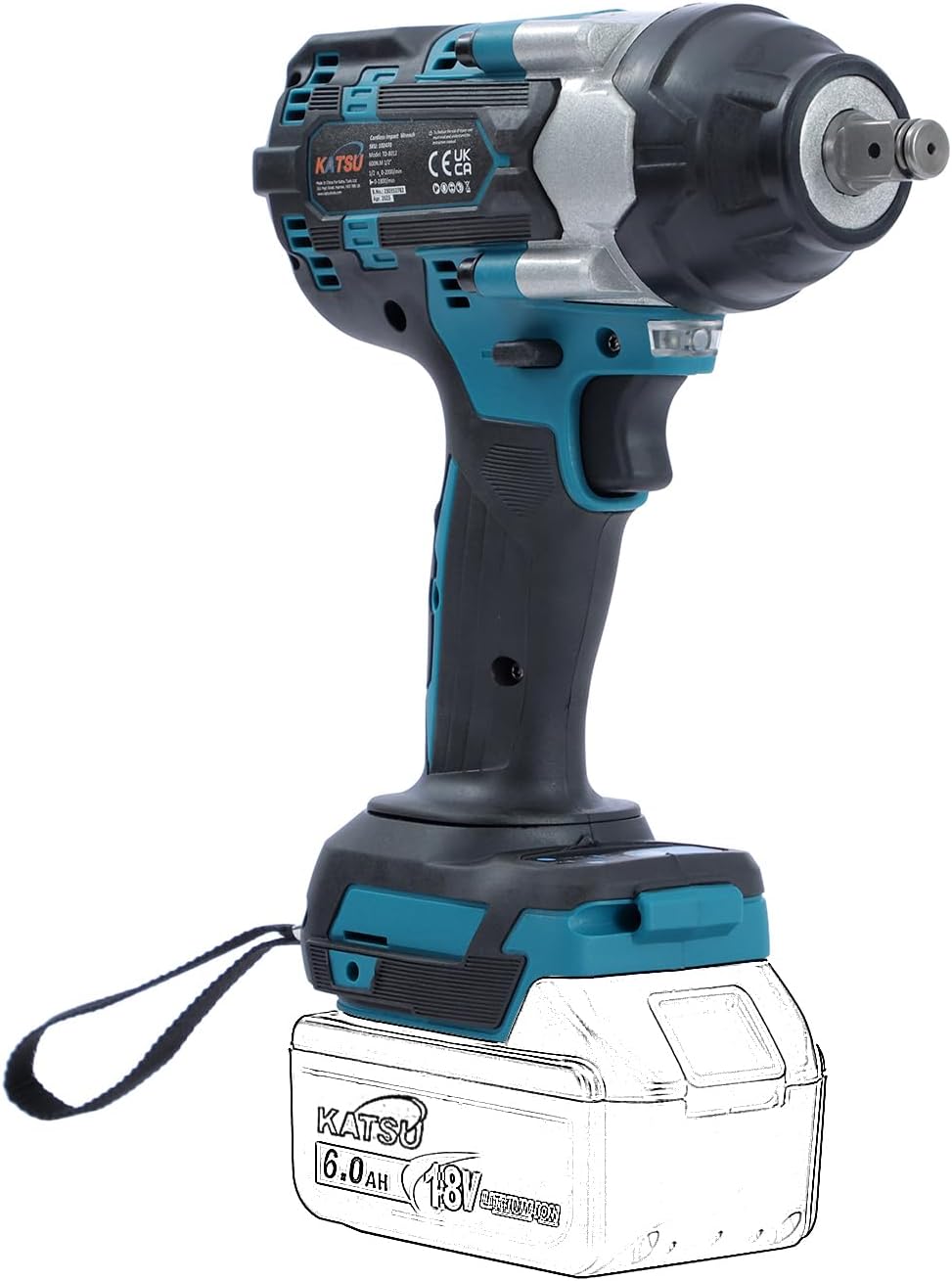 Thumbnail 2 de KATSU FIT-BAT 21V Brushless Cordless Impact Wrench 1/2in 580Nm (Bare Unit)