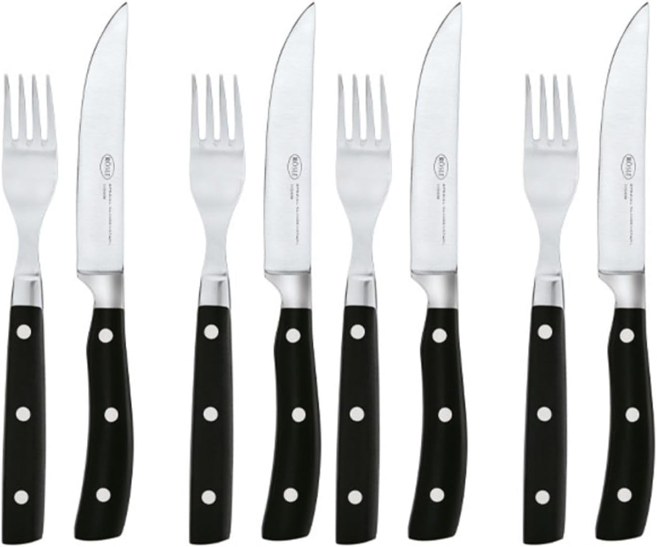 Detalle 2 de RÖSLE Steakmesser-Set 4-tlg. – hochwertiges Steakmesser-Set aus Klingenspezialstahl mit Holzbox