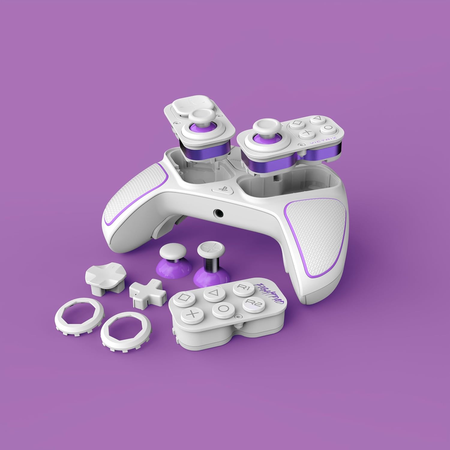 Detalle de PDP Victrix Pro BFG mando gaming inalámbrico blanco