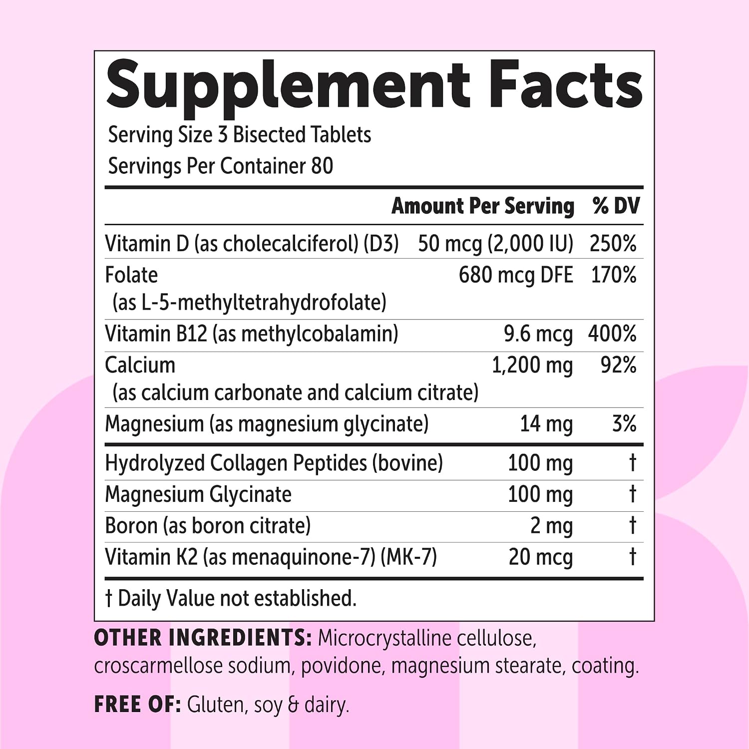 Detalle 2 de Micro Ingredients Calcium Supplement 240 Tablets