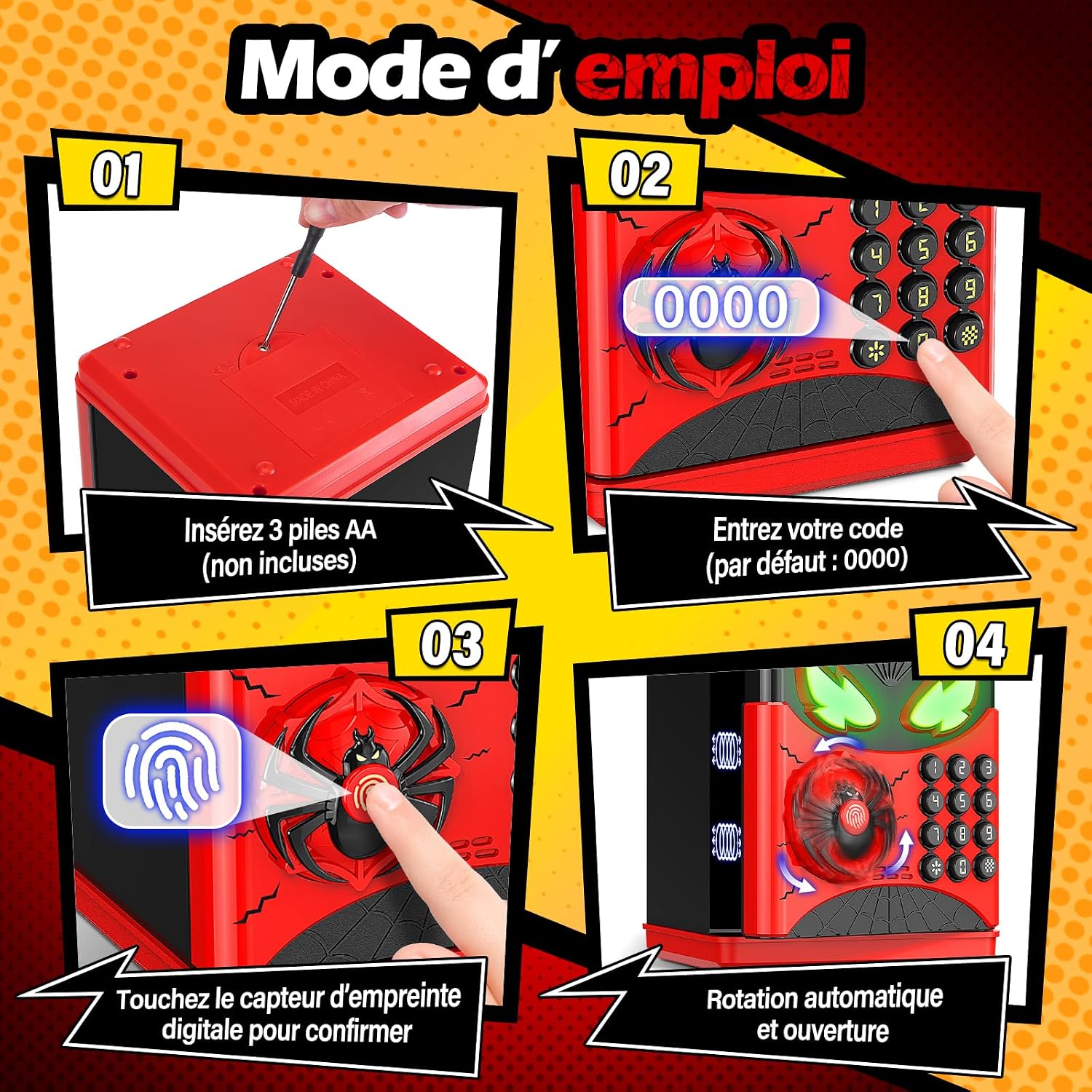 Thumbnail 5 de Ltteaoy LT952RK interactieve spaarpot met spin, codeslot en vingerafdrukknop