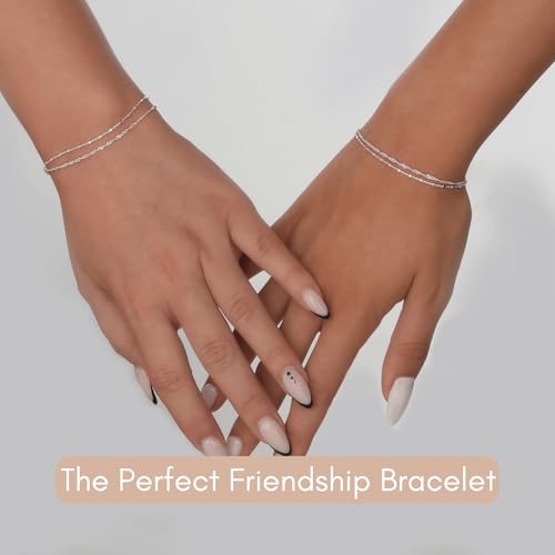Thumbnail 7 de Annika Bella Double Stranded Sterling Silver Bracelet – Twirl & Satellite Chains