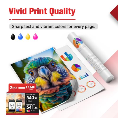 Detalle 2 de INFITONER 540XL/541XL Multipack PG-540 CL-541 – Kompatible Canon Druckerpatronen (Schwarz/More Color) für Pixma TS/MG/MX Serie