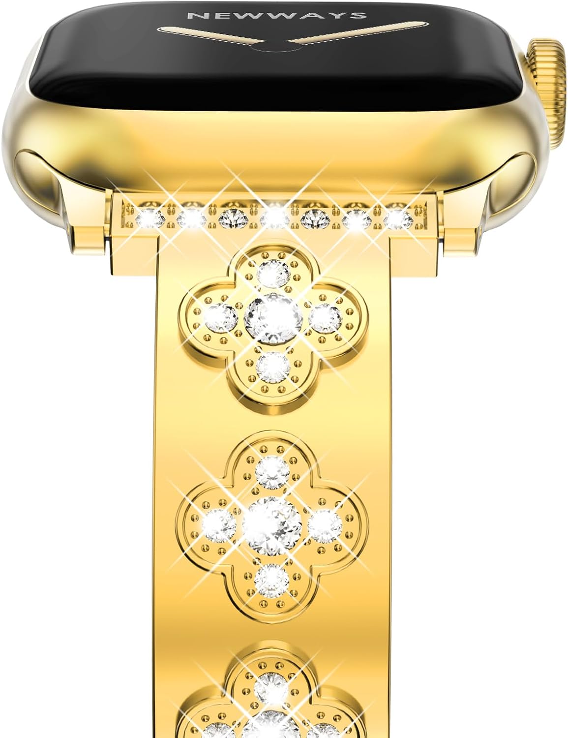 Detalle de NewWays Bling Straps stainless steel bracelet strap for Apple Watch (Gold, 38–42mm)