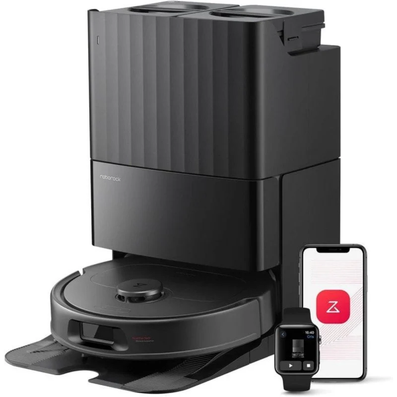 Detalle de Roborock QV 35S: Robot aspirador con base, mopa giratoria y autovaciado para casa sin sinergias de mantenimiento