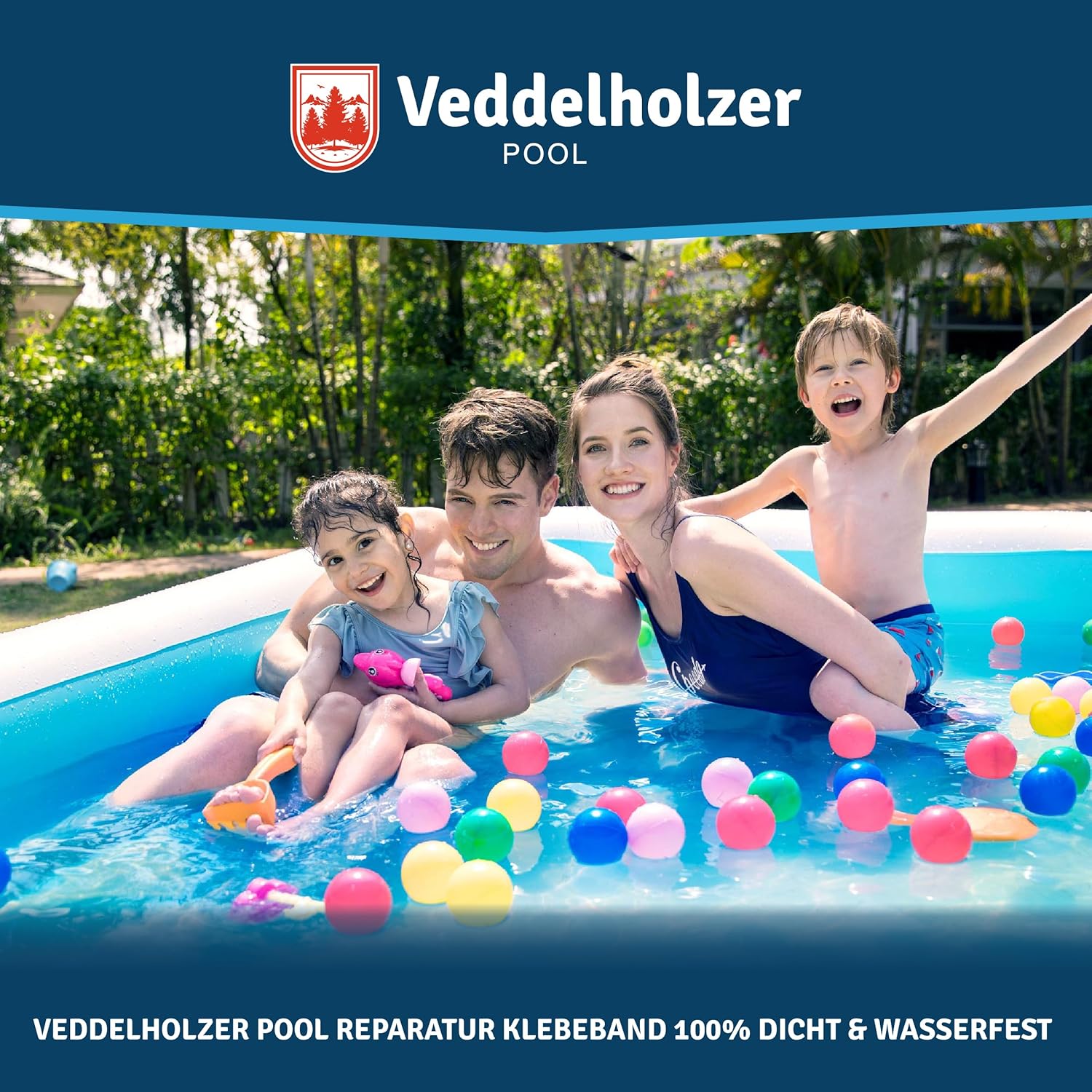 Thumbnail 6 de Veddelholzer Pool Reparaturset – wasserdichtes Unterwasser Klebeband 10 cm x 150 cm, Transparent