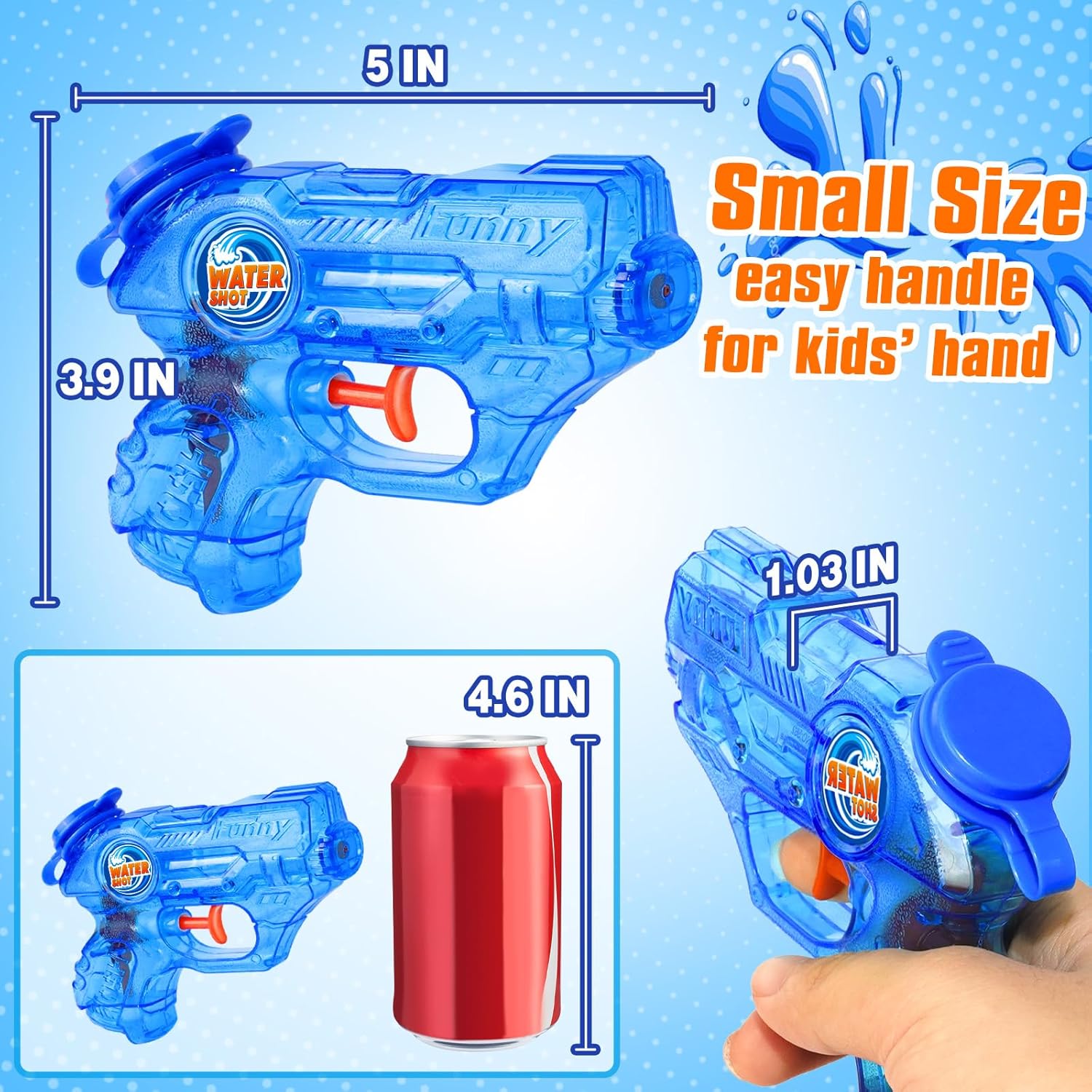 Thumbnail 1 de Mini Water Gun for Kids Toddler (2-Pack) — 90ML Soaker Water Blasters for Bath, Pool & Outdoor Play