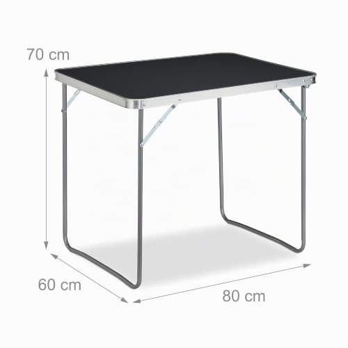 Detalle de Relaxdays Campingtisch klappbar aus Aluminium und MDF – kompakt, leicht und vielseitig