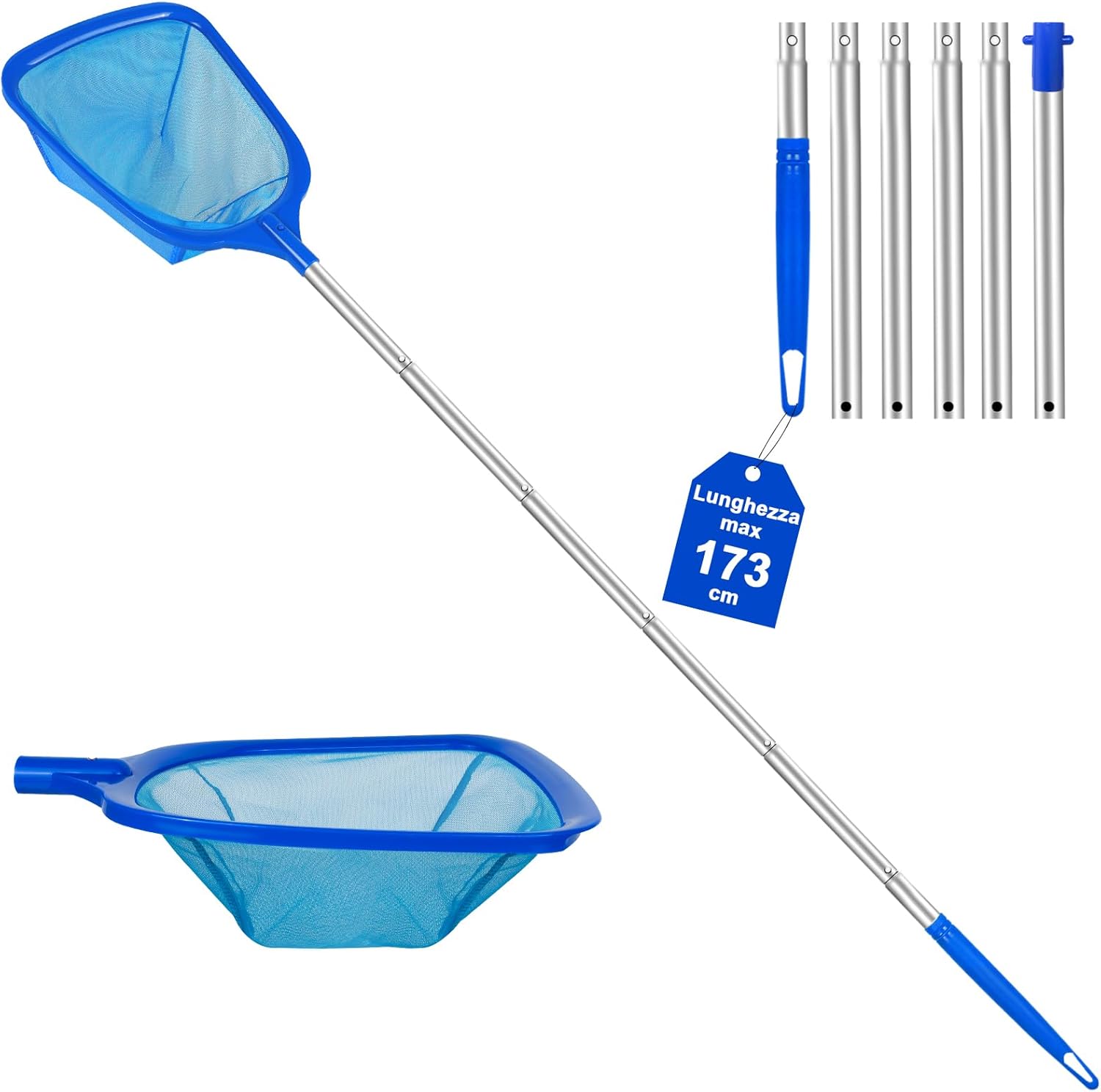 Detalle de KGC Retino per Piscina con Manico 31,7"–5,7 ft | Retino Ultra Fine per Piscine, Vasche Idromassaggio e Laghetti