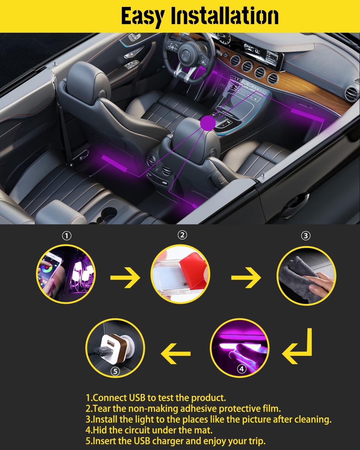 Thumbnail 4 de YONGMING Car LED Interior Lighting