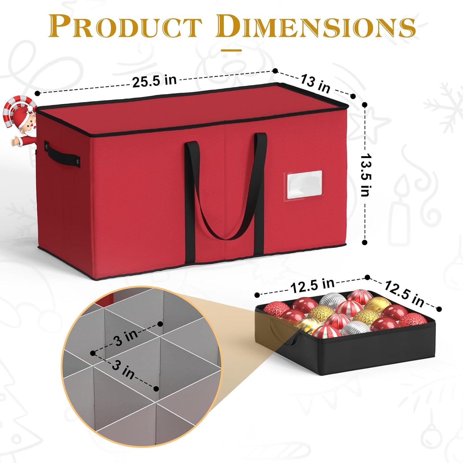 Thumbnail 3 de Patiobay Christmas Ornament Storage Box with 8 Trays 🎄