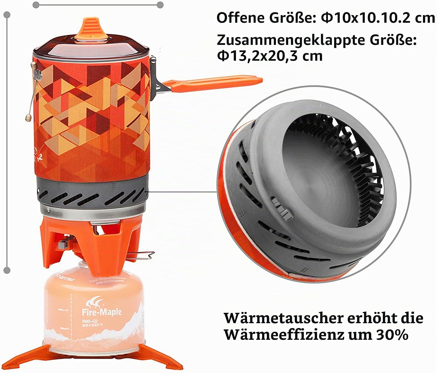 Detalle de Fire-Maple X2 Campingkocher Gas Kocher – Tragbares Kochsystem für Outdoor-Aktivitäten