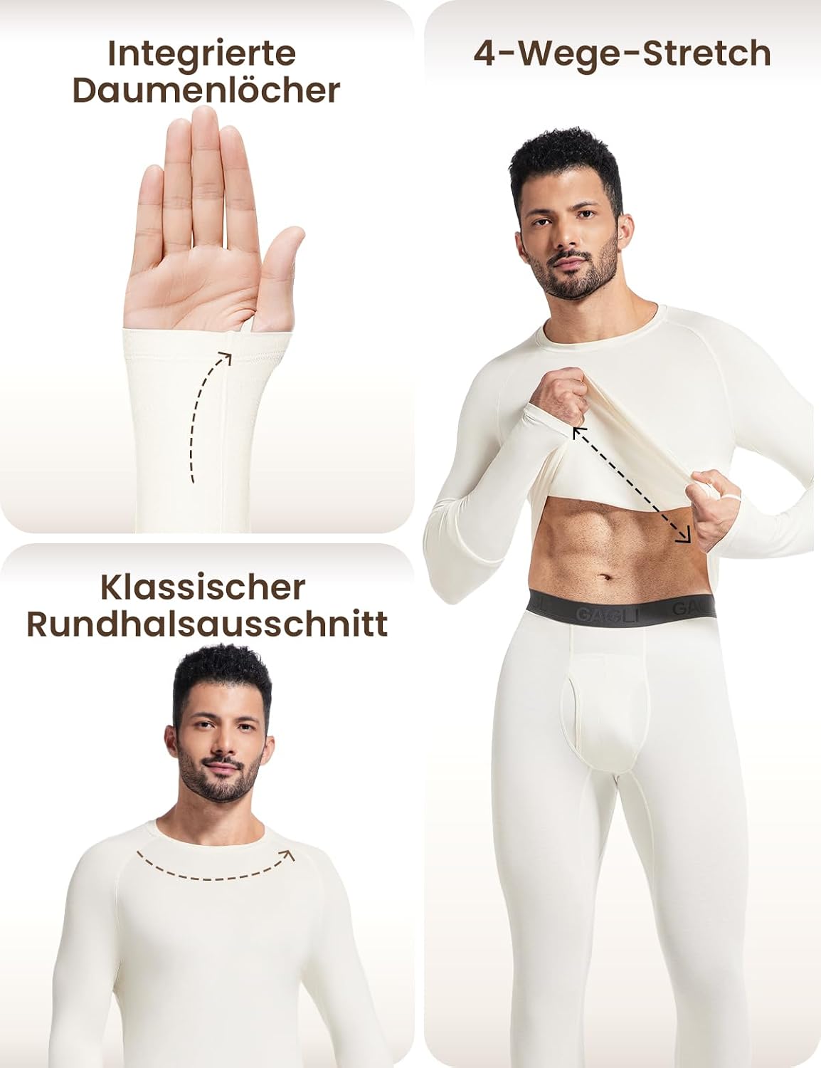 Detalle de gagli Baselayer Thermounterwäsche Set Ultraweich