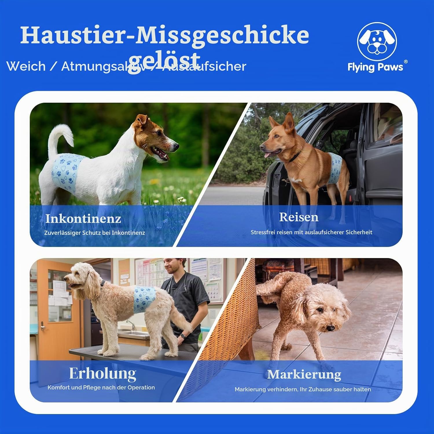 Thumbnail 6 de Flying Paws Rüdenwindel 26 Stück M für Inkontinenz