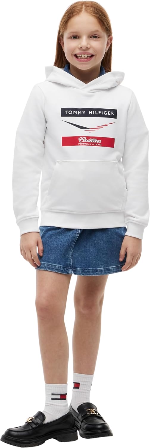 Detalle de Felpa Tommy Hilfiger TH X Cf1 Chevron Hoodie Ks0ks00778 – Unisex Bambini e Ragazzi