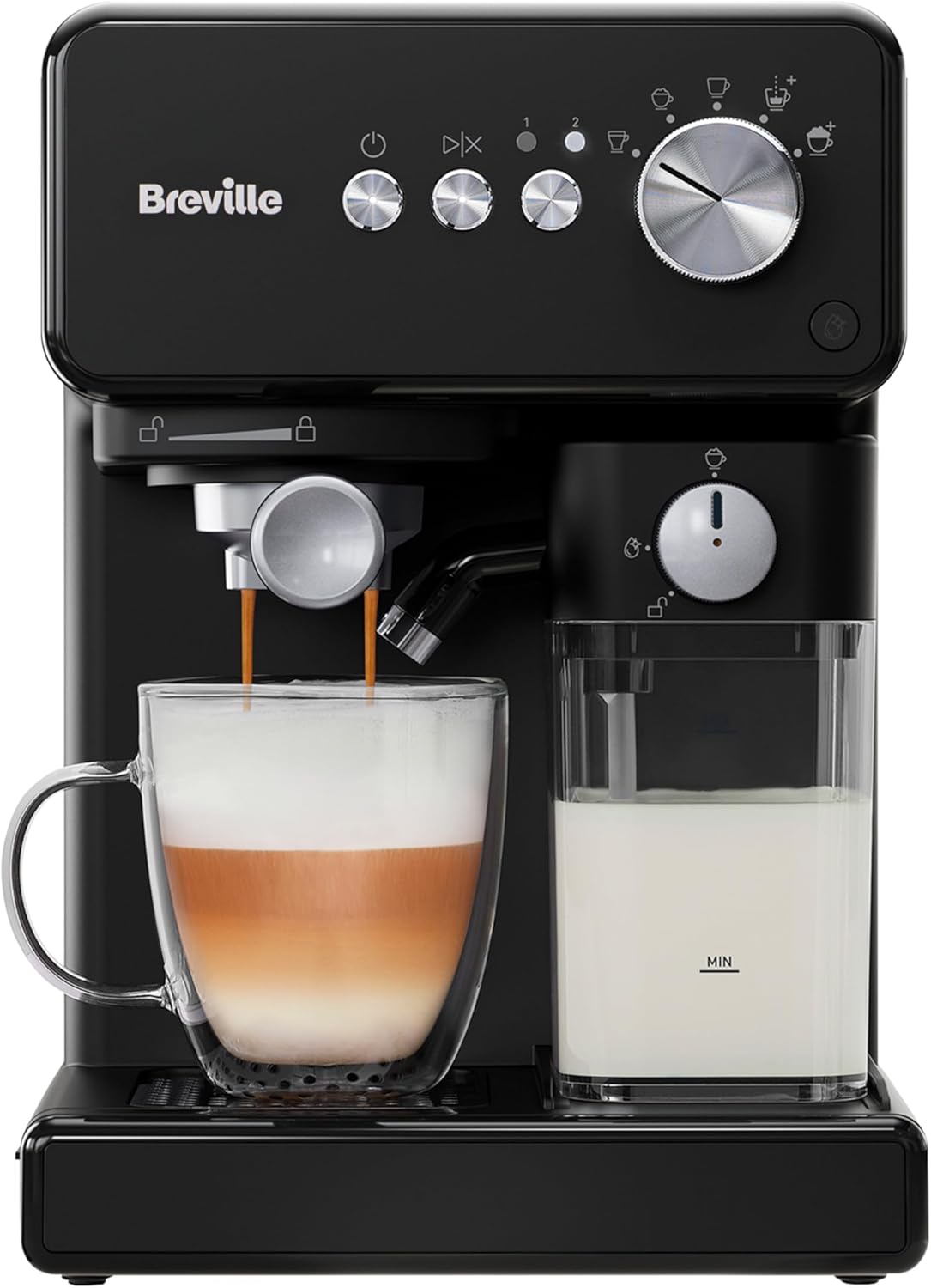 Thumbnail 6 de Breville Prima Latte Luxe One Touch Espresso Maker VCF166 (Black)