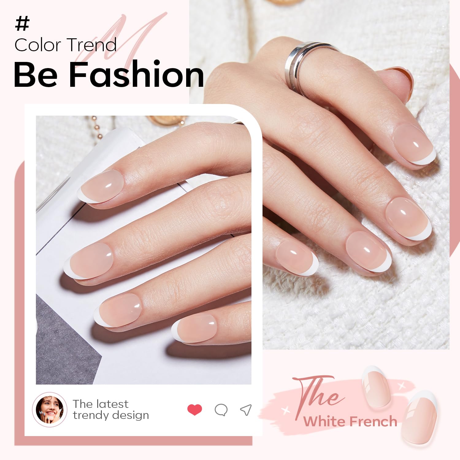 Detalle de Modelones French Tip 32pcs Press-Ons 💅
