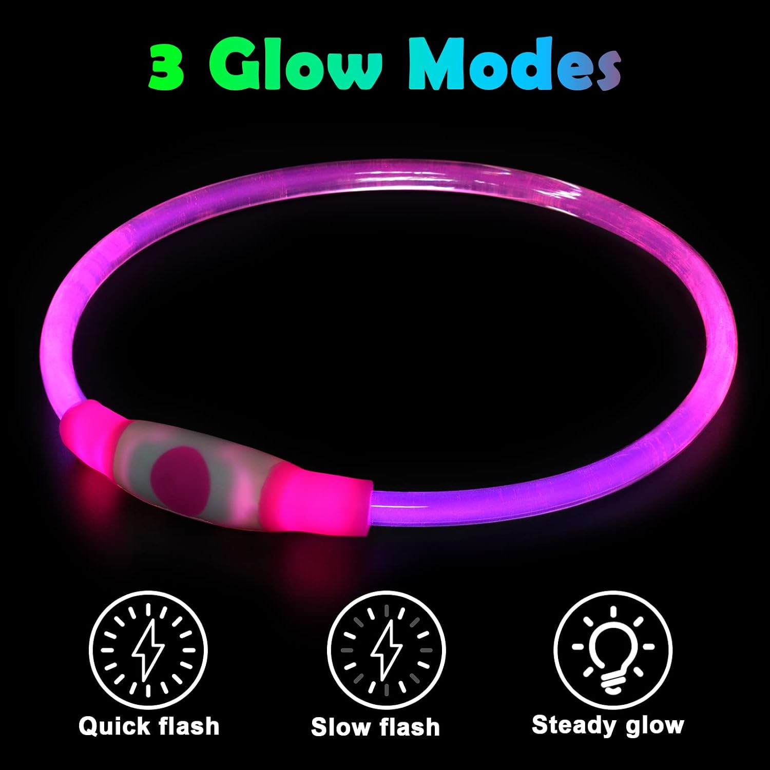 Detalle 1 de AUAUY collare luminoso LED per cani 6 ore
