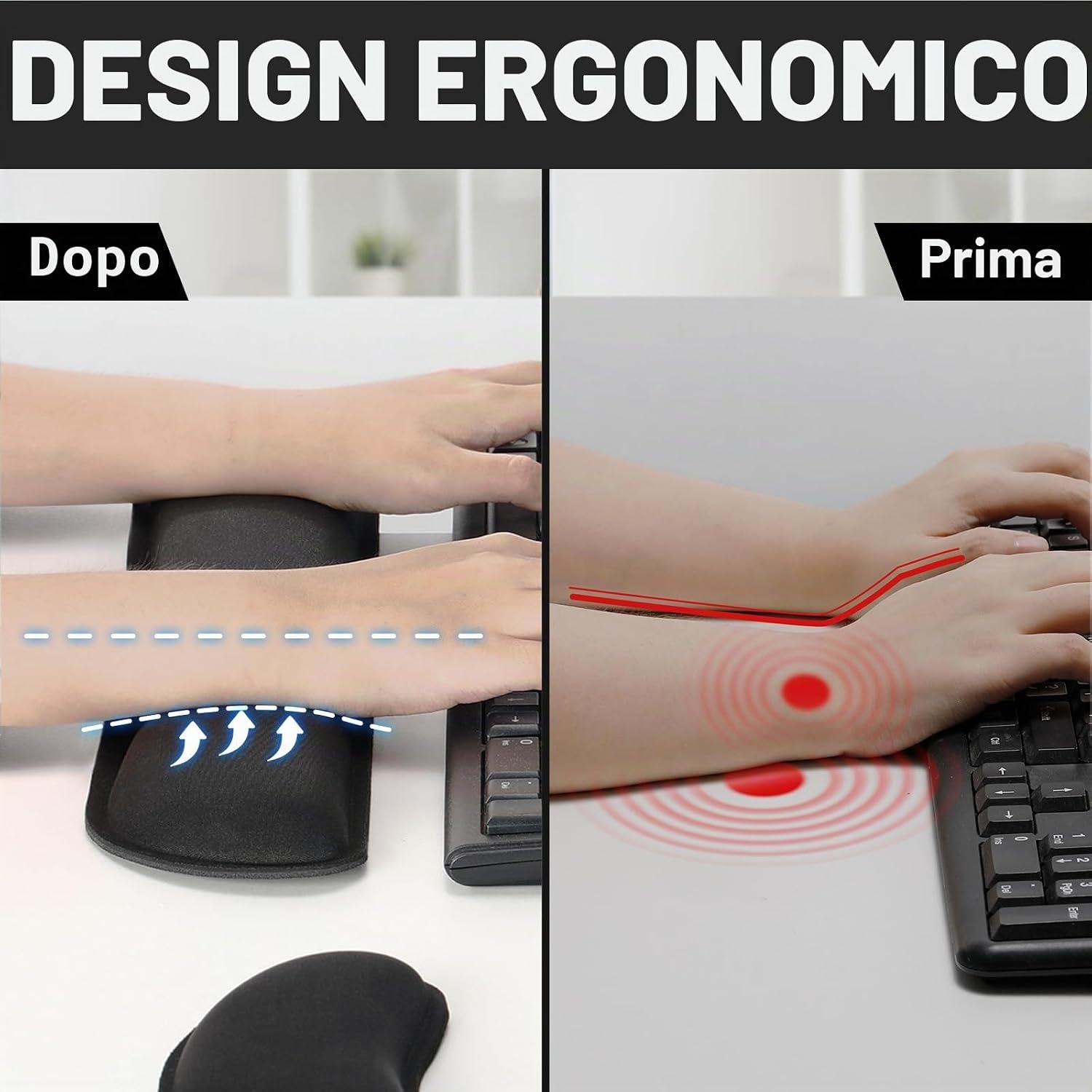 Thumbnail 3 de Gimars Aggiornamento Poggiapolsi 3 cm