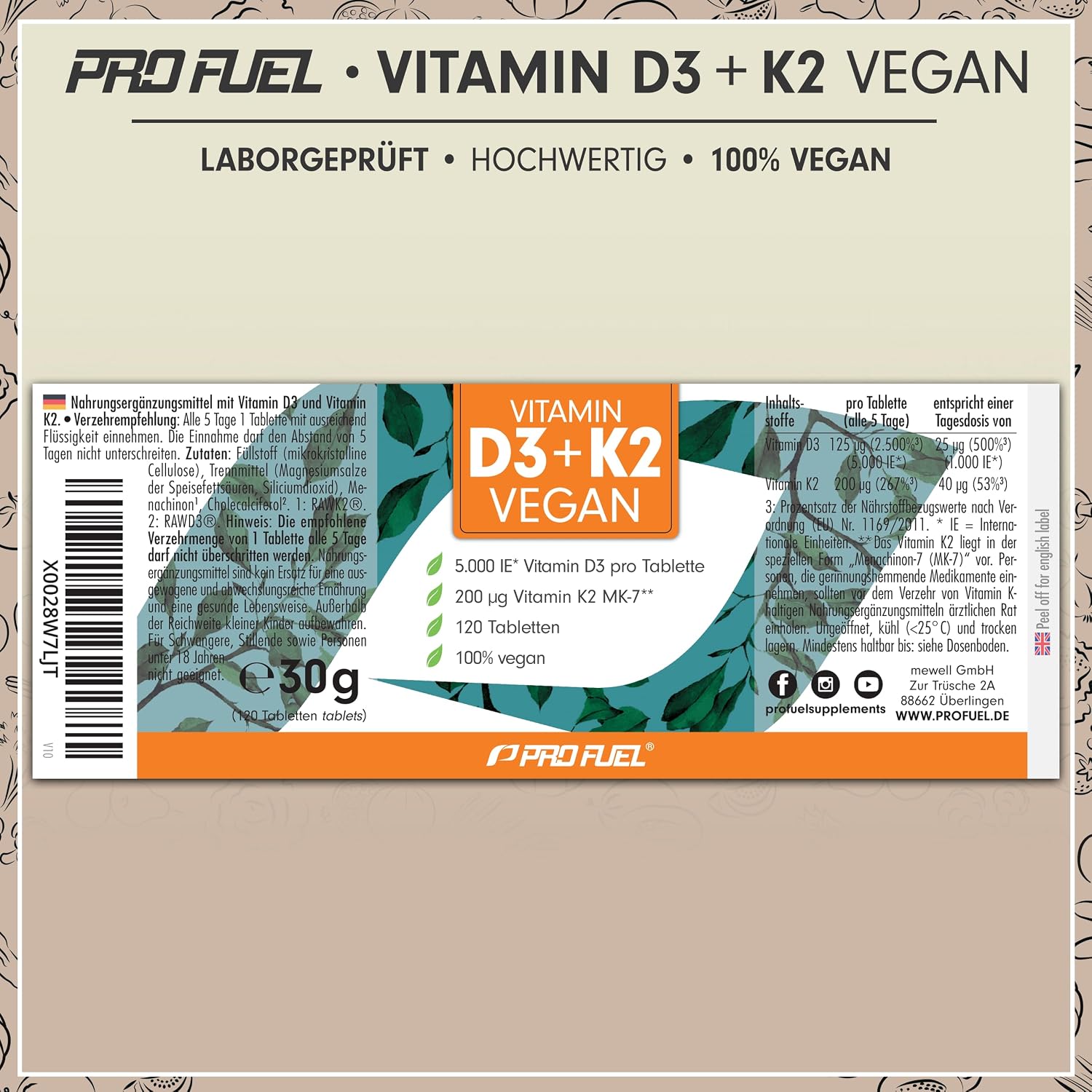 Thumbnail 5 de Vitamin D3 K2 VEGAN 120 Tabletten ⚡
