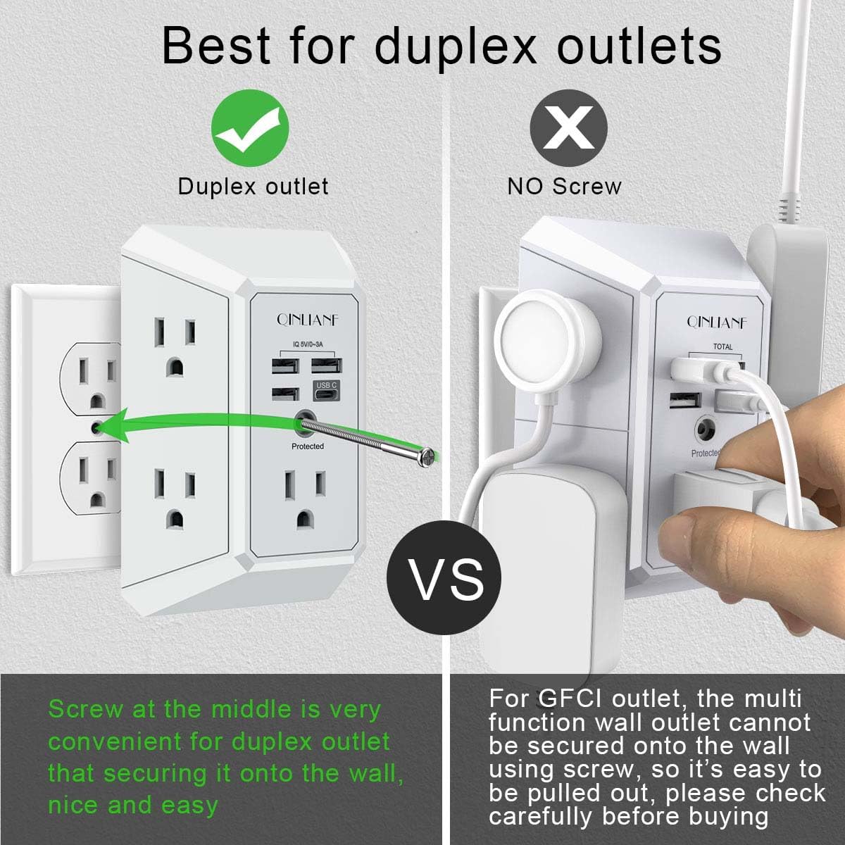 Thumbnail 4 de QINLIANF 5 Outlet Extender 4.8A USB ⚡