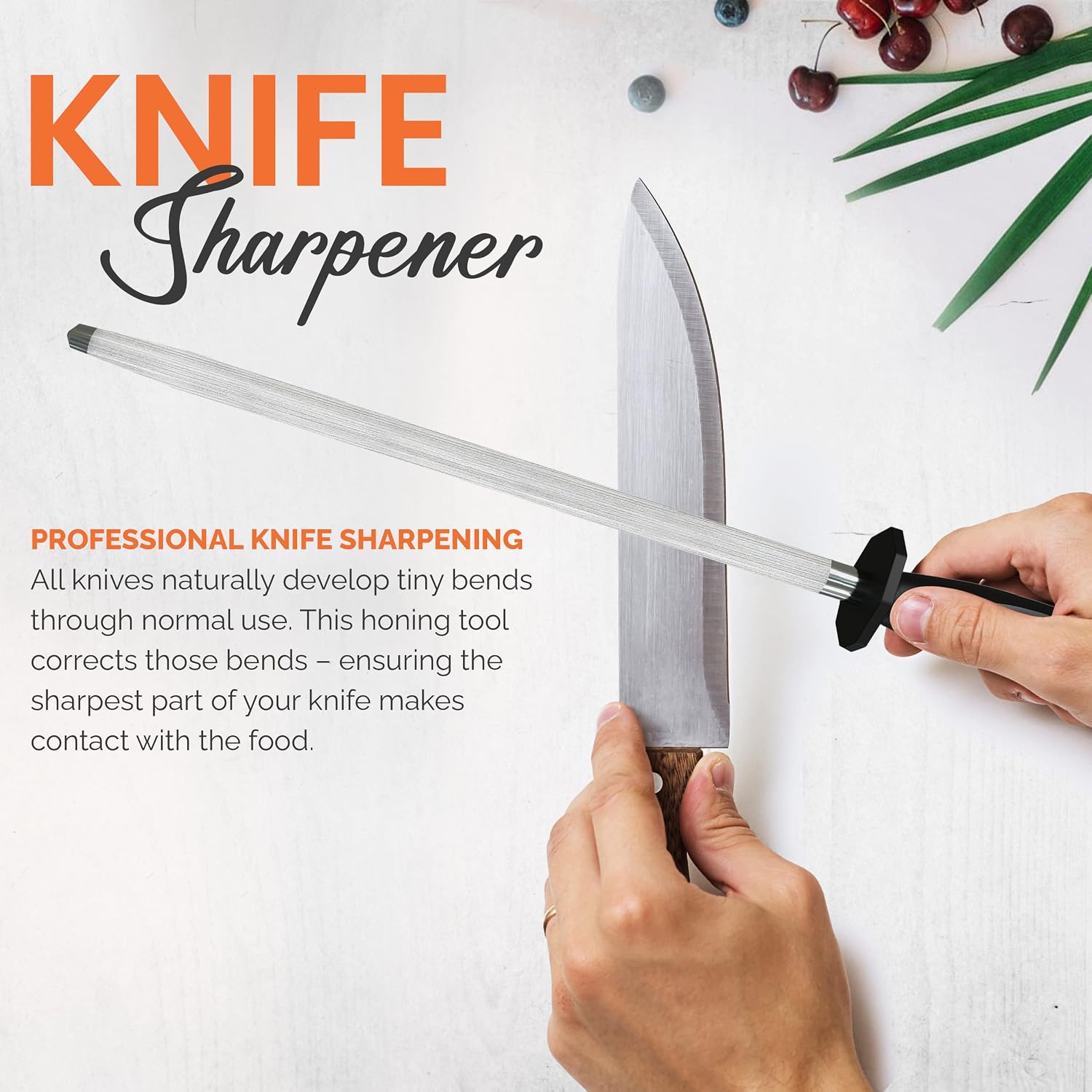 Thumbnail 4 de Utopia Kitchen Knife Sharpening Rod, 12-Inch