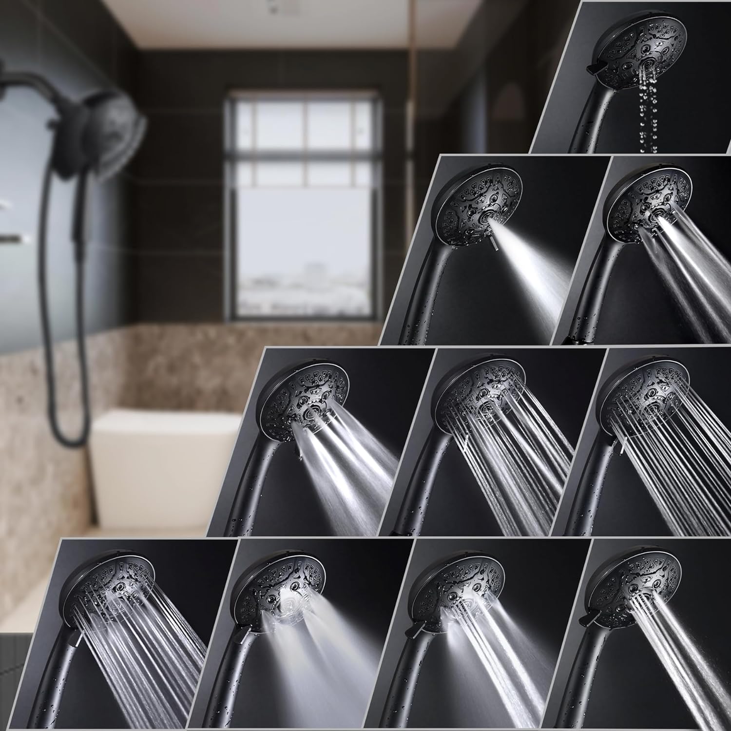 Thumbnail 2 de INAVAMZ 2-in-1 Rain Handheld Shower 7.2in