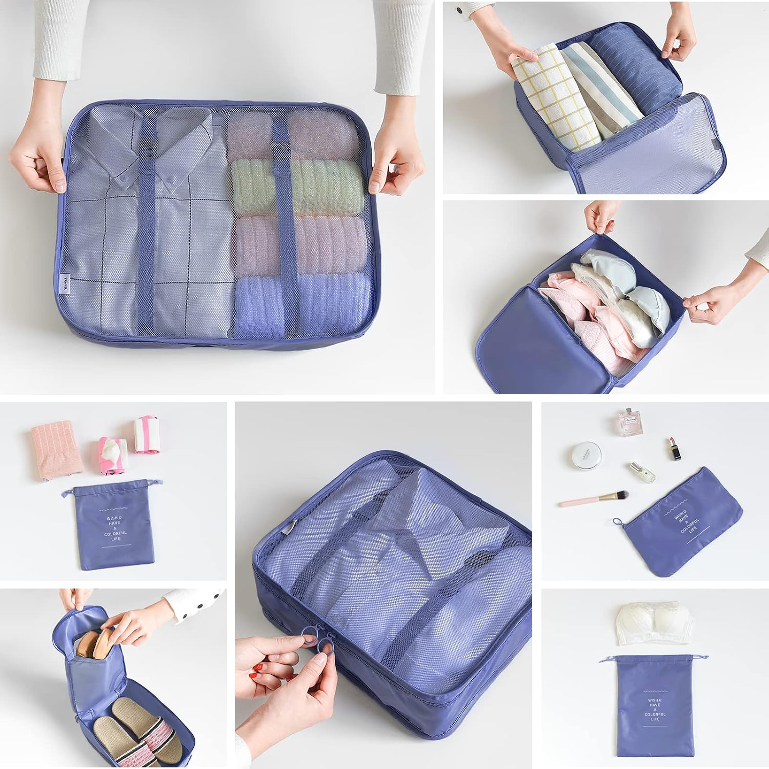 Thumbnail 4 de BillyBath Koffer Organizer Set – 8-teiliges Packing Cubes Reise-Organizer Set Navy