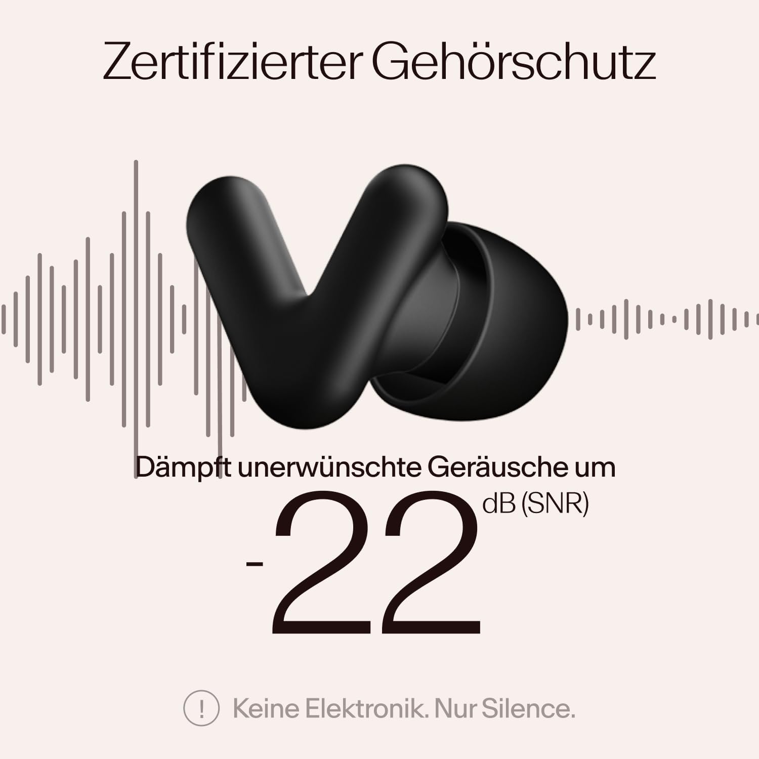 Detalle de Alpine Silence – Wiederverwendbare Ohrstöpsel in V-Form (XS–L) für Schlaf, Konzentration & Reisen