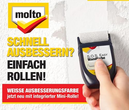Thumbnail 5 de Molto S.O.S easy Wandfarbe Multipack 6x30ml weiß – einfache Ausbesserung mit integrierter Rolle