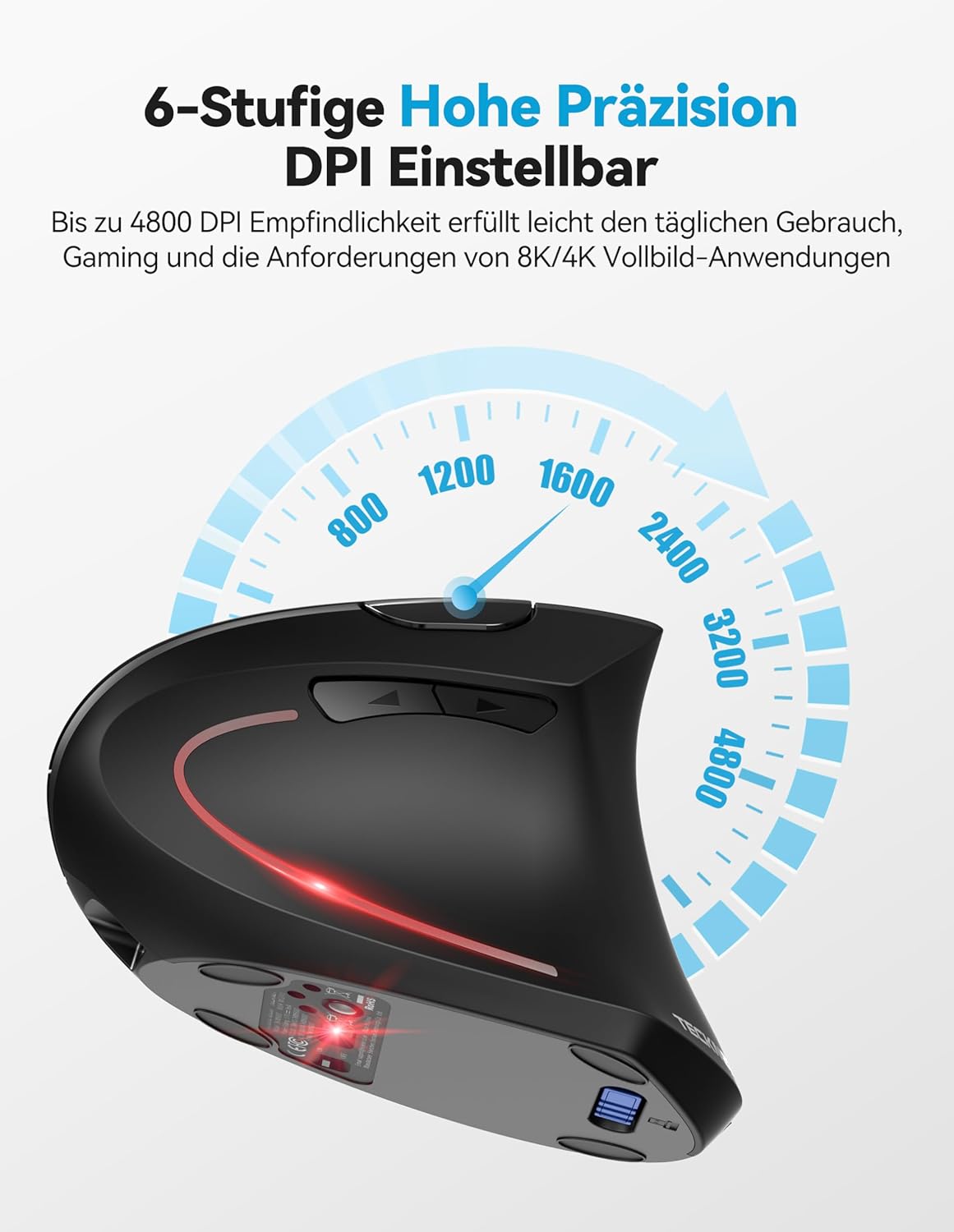 Thumbnail 4 de TECKNET Ergonomische Bluetooth Maus 4800 DPI