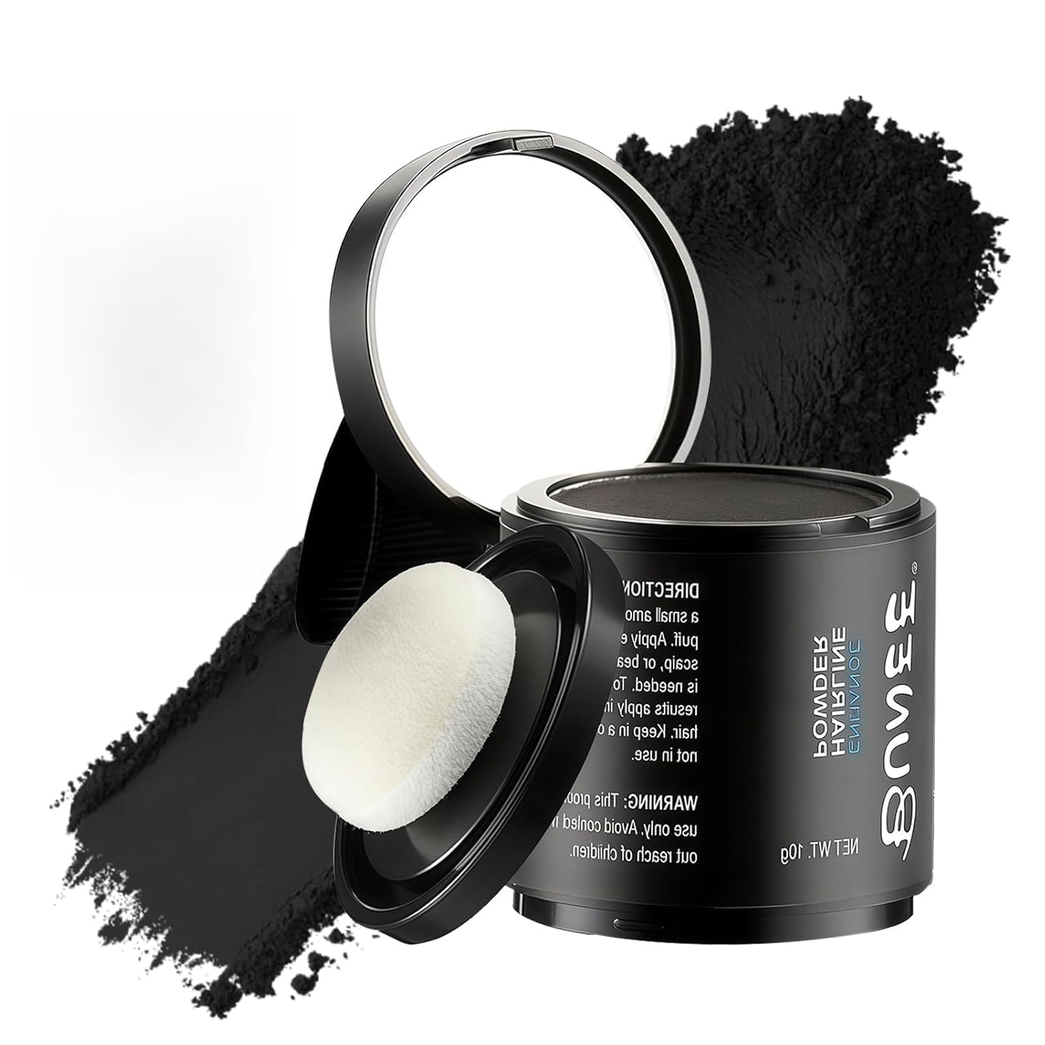 Detalle de Haaransatz Puder 10 g Schwarz mit Spiegel