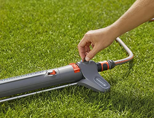 Detalle de Gardena Viereckregner AquaZoom M – Bewässerung von 9–250 m², Reichweite 3–18 m, Sprengweite 3–14 m
