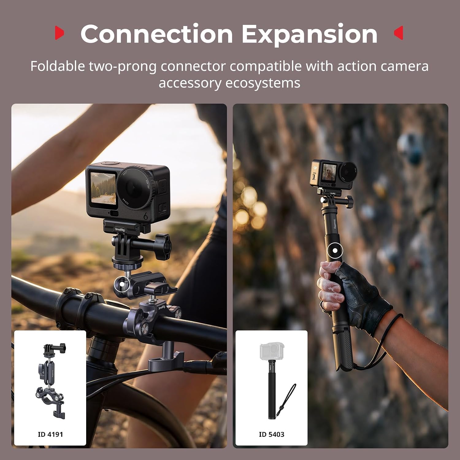 Detalle de SmallRig 5890 magnetischer Dual-Mount Adapterhalter für DJI Osmo Action 6 / Osmo Nano